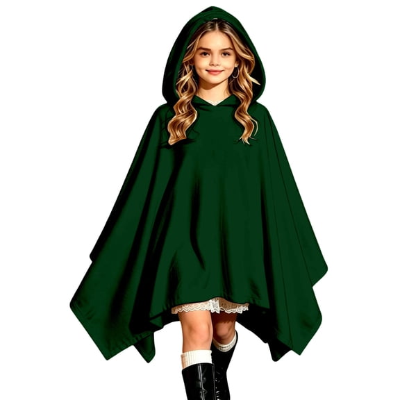 Halloween Kids Hooded Bat Cape Costume Black Color Cloak For Party Play Dress Up Medieval Theme