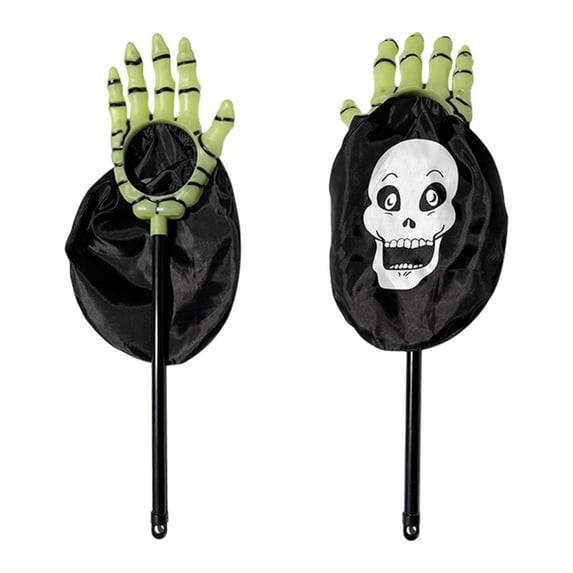Halloween Kids Pumpkin Trick Or Treat Candy Tote Bag With Handle, Reusable Cloth Candy Bucket for Halloween Party Decor Trick-or-Treating (Green)