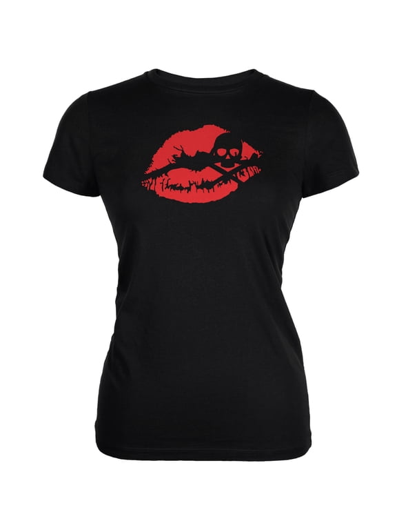 Halloween Kiss of Death Women's Juniors Soft T Shirt