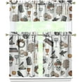 thumbnail image 1 of Halloween Kitchen Curtains Spooky Skeleton Gothic Kitchen Curtains Sets for Windows Halloween Window Valance 3 Piece Set for Kitchen Decorations, 1 of 6