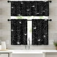 thumbnail image 1 of Halloween Kitchen Curtains Vintage Black Window Curtains Valance and Tier Set 36 Inch, Scary Spider Rod Pocket Short Tier Curtain for Room, Nightmare Small Cafe Kitchen Decor, 1 of 6