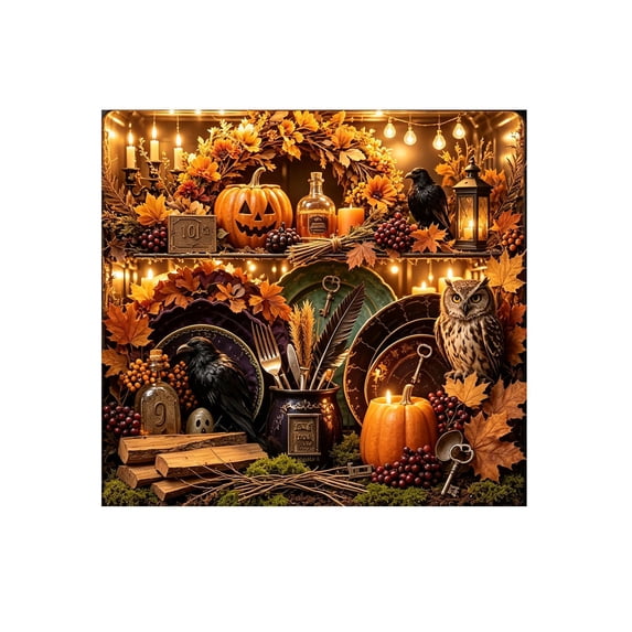 Halloween Kitchen Decor Featuring Magnetic 4-Corner Attachment, Spooky Halloween Kitchen Accessories for Countertop Appliance Makeover, Halloween Party Decor Dishwasher Cover 1
