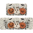 thumbnail image 1 of Halloween Kitchen Mat Sets of 2 Pumpkin Bat Spider Web Cream Kitchen Rugs for Floor Home Decor Holiday Decoration Low-Profile Mats,17x29 and 17x47 Inch, 1 of 6