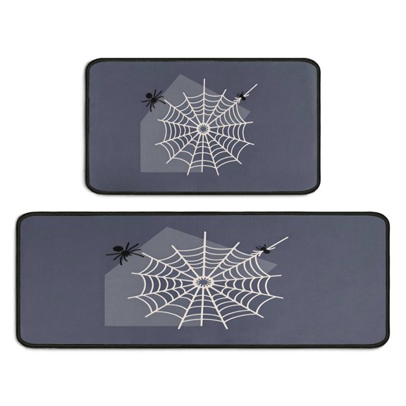 Halloween Kitchen Mats Sets Of 2 Spooky Boo Decor Mats for Room Farmhouse Non Skid Retro Rugs Decorations for Porch Veranda Entryway (17x47in+30x17in)