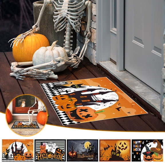 Halloween Kitchen Rug, Hwkond Halloween Floor Mat with Terrifying Theme, Skull And Print Decoration, Entrance Door Floor Mat, Entrance Door Carpet(50x80cm)