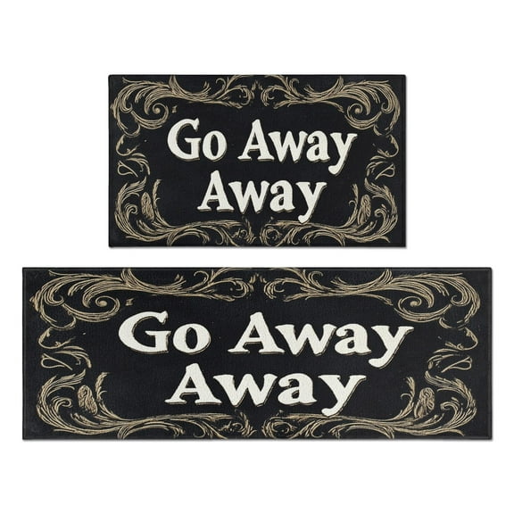 Halloween Kitchen Rug Set Of 2 Absobent Kitchen Mats for Floor,Happy Halloween Spooky Trick or Treat Kitchen Rugs and Mats for Bathroom,Room Cook (47x17+30x17 Inches)