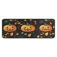 thumbnail image 1 of Halloween Kitchen Rug Set of 2 Absobent Kitchen Mats for Floor,Horror Orange Pumpkin Spooky Halloween Kitchen Rugs and Mats for Bathroom,Room Farmhouse (47x17+30x17 inches), 1 of 7