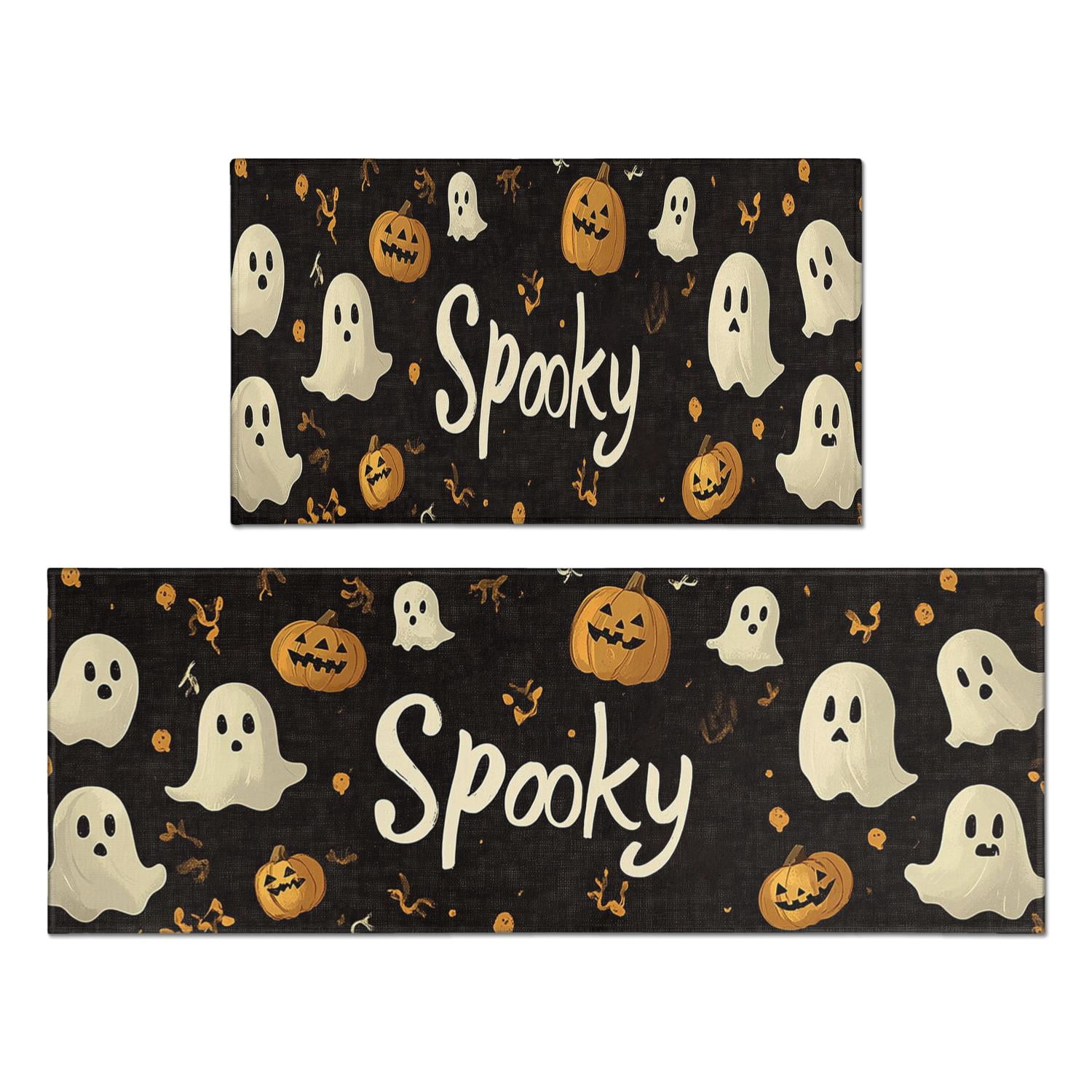 Halloween Kitchen Rug Set Of 2 Anti Fatigue Kitchen Mats for Floor,Cute ...
