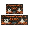 thumbnail image 1 of Halloween Kitchen Rug Set Of 2 Non Slip Kitchen Mats for Floor,Night Ghost Bat Evil Pumpkin Halloween Kitchen Runner for Bathroom,Room Bath (47x17+30x17 Inches), 1 of 7