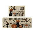 thumbnail image 1 of Halloween Kitchen Rug Set of 2, Non Slip Pumpkin Spooky Mats with Anti Fatigue Comfort, Washable Halloween Decor Rugs for Sink Laundry Office, Farmhouse Holiday Floor Mats 15.8x23.6+15.8x43.3 Inches, 1 of 8