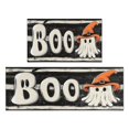 thumbnail image 1 of Halloween Kitchen Rug Set Of 2 Non Slip Kitchen Mats for Floor,Spooky Ghost Boo Happy Halloween Spooky Kitchen Rugs and Mats for Bathroom,Room Cooking (47x17+30x17 Inches), 1 of 7
