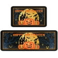 thumbnail image 1 of Halloween Kitchen Rugs Set of 2, Halloween Decorations Non Slip Backing Halloween Kitchen Mats for Floor Holiday Rug Halloween Decor for Home Party Gifts (Happy Halloween, 17"x47.2"+17"x30"), 1 of 6