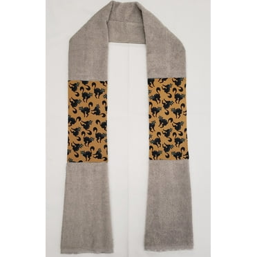 Halloween Kitchen Towel Boa / Scarf by Penny's Needful Things (Towel Color: Gray) (Scaredy Cat)
