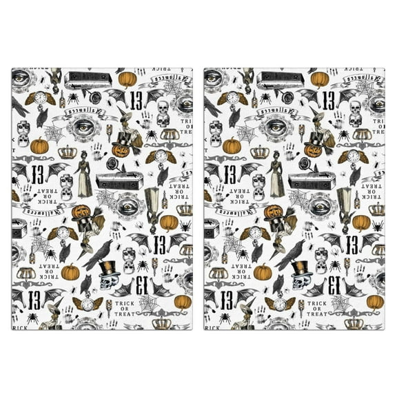 Halloween Kitchen Towels Set Of 2 - 18x26 Inch Ultra Absorbent Dish Towels, Soft Drying Hand Towels for Cooking, Baking & Decor, Spring/Summer Home Aesthetic.