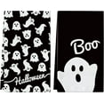 thumbnail image 1 of Halloween Kitchen Towels Set of 2 Black and White Ghost Dish Towel Tea Towels for Kitchen 16x26 Inch Absorbent Drying Cloth Cooking Baking Cleaning, 1 of 6