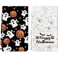 thumbnail image 1 of Halloween Kitchen Towels Set of 2 Pumpkin Ghost Dish Towel Tea Towels for Kitchen 16x26 Inch Absorbent Drying Cloth Cooking Baking Cleaning, 1 of 6