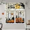 thumbnail image 1 of Halloween Kitchen Window Curtains,Ghost Pumpkins Style Cafe Curtains Over Sink,Vintage Witches Bathroom Bedroom Living Room Window Tier and Valance 3 Pieces Set, 1 of 6