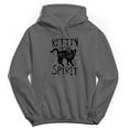 thumbnail image 1 of Halloween Kitten Spirit Graphic Charcoal Men's Cotton Pullover Hoodie, 1 of 1