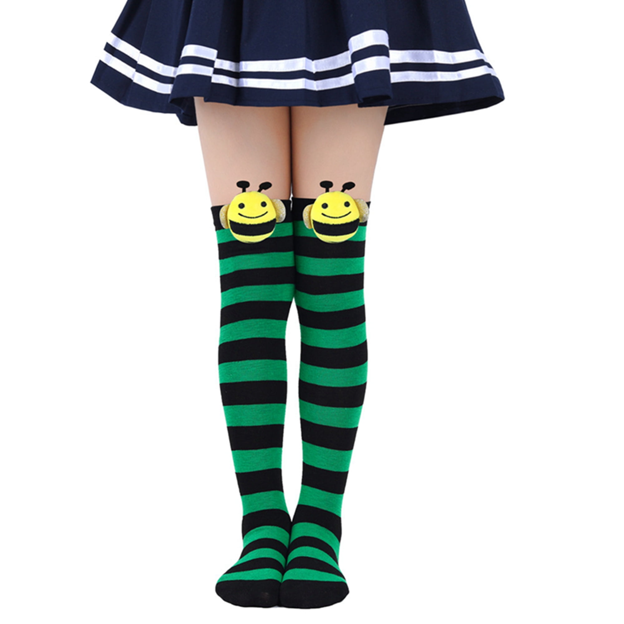Halloween Knee High Socks Cosplay Striped Stockings for Halloween Girls Bee Costume
