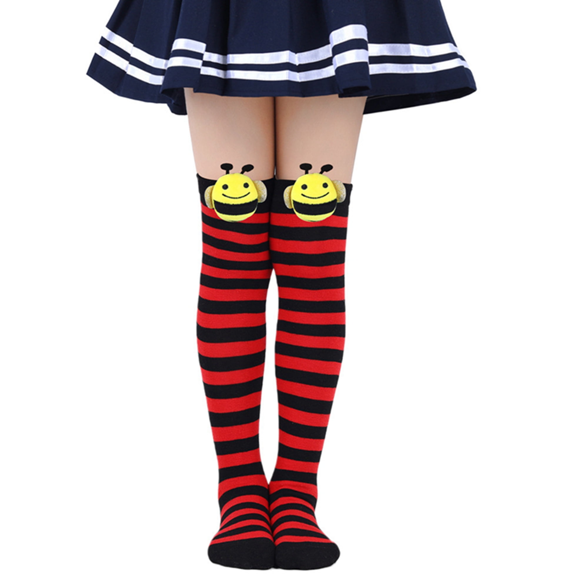 Halloween Knee High Socks Cosplay Striped Stockings for Halloween Girls Bee Costume