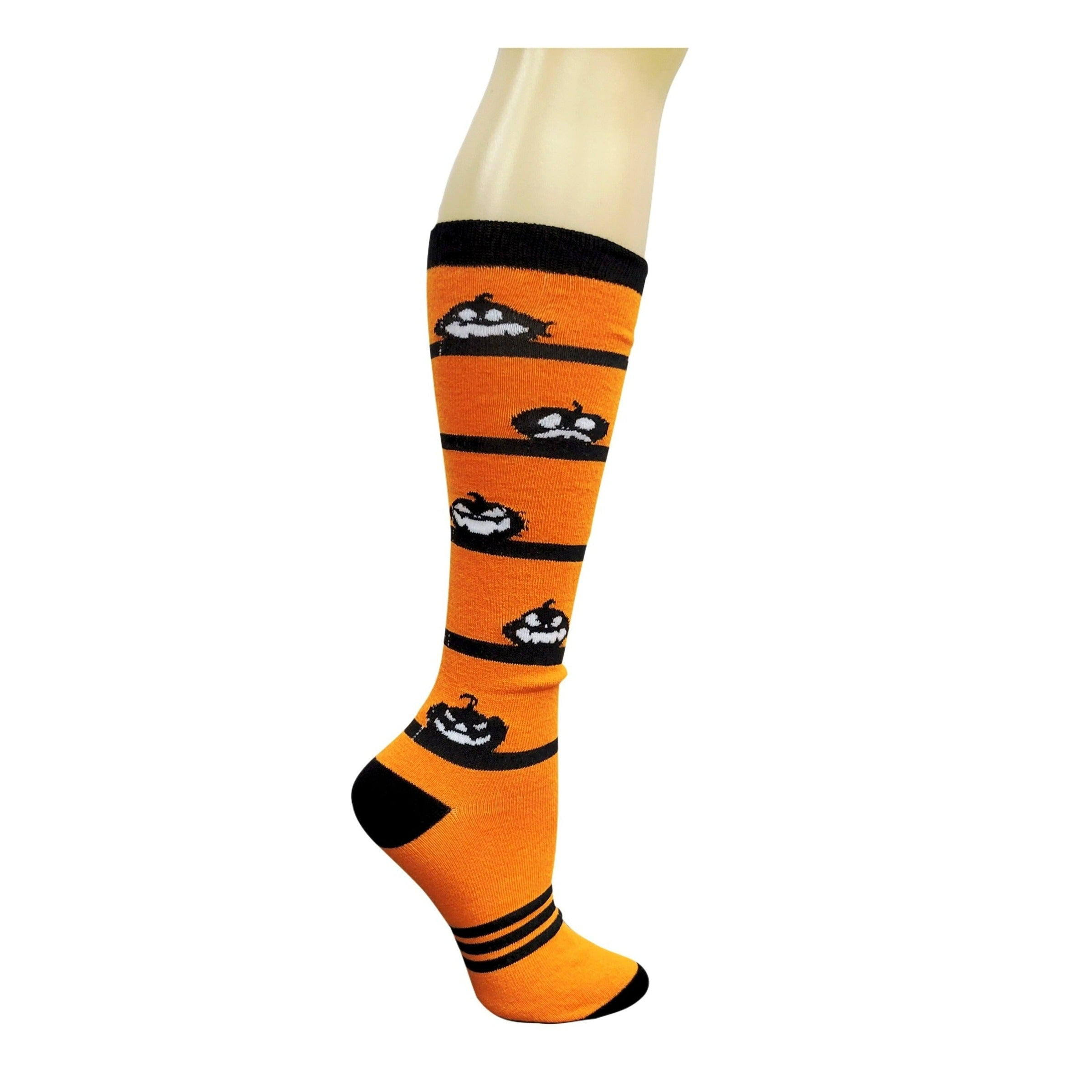 Halloween Knee High Socks for Women Color: Orange Pumpkin - Walmart.com