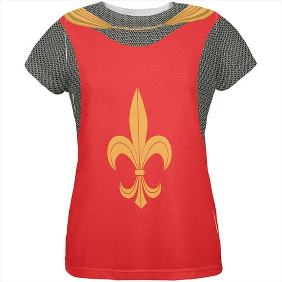 Halloween Knight Fleur-De-Lis Armor Costume All Over Womens T Shirt Multi X-LG