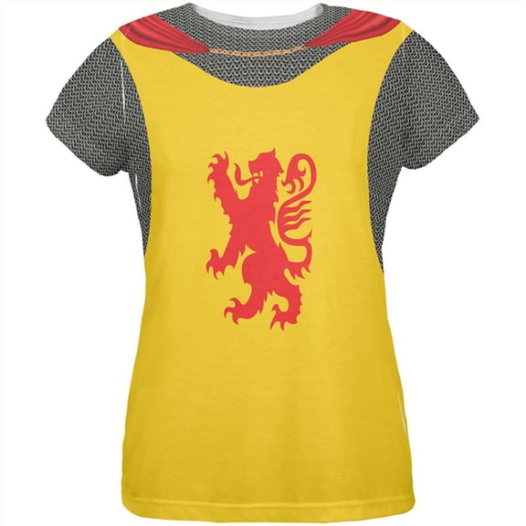 Halloween Knight Rampant Lion Armor Costume All Over Womens T Shirt Multi X-LG