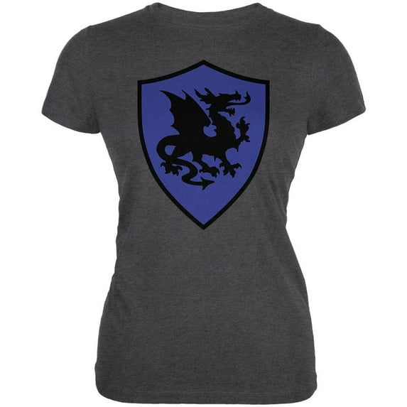 Halloween Knight Shield Costume Dragon Juniors Soft T Shirt Deep Heather 2XL