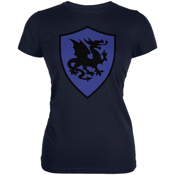 Halloween Knight Shield Costume Dragon Juniors Soft T Shirt Navy 2XL