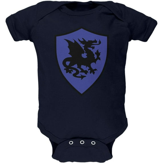 Halloween Knight Shield Costume Dragon Soft Baby One Piece Navy 0-3 M