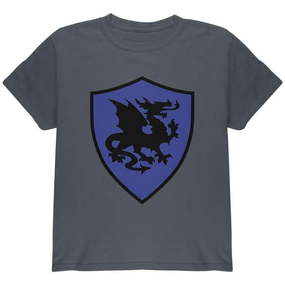 Halloween Knight Shield Costume Dragon Youth T Shirt Charcoal YLG