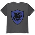 thumbnail image 1 of Halloween Knight Shield Costume Dragon Youth T Shirt Dark Heather YSM, 1 of 1