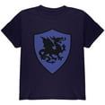 thumbnail image 1 of Halloween Knight Shield Costume Dragon Youth T Shirt Navy YMD, 1 of 1
