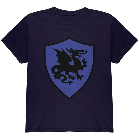 Halloween Knight Shield Costume Dragon Youth T Shirt Navy YMD