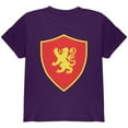 thumbnail image 1 of Halloween Knight Shield Costume Rampant Lion Youth T Shirt Purple YMD, 1 of 1