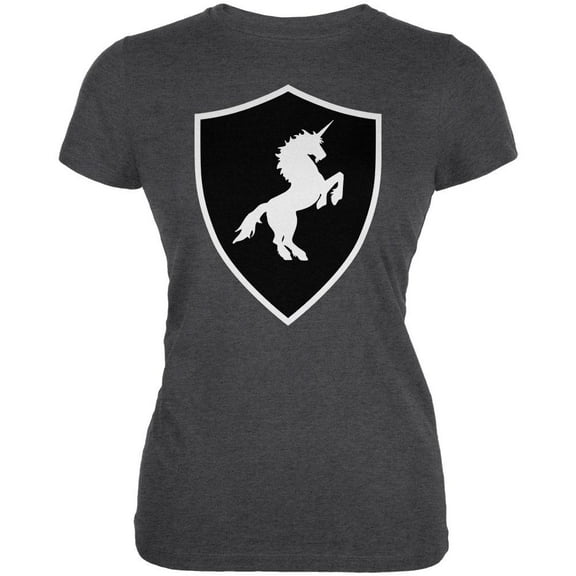 Halloween Knight Shield Costume Unicorn Juniors Soft T Shirt Deep Heather SM