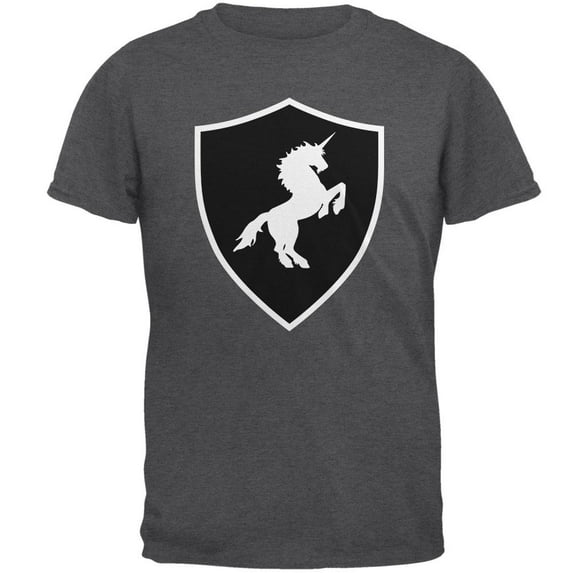 Halloween Knight Shield Costume Unicorn Mens T Shirt Dark Heather LG