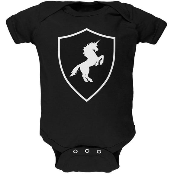 Halloween Knight Shield Costume Unicorn Soft Baby One Piece Black 12-18 M