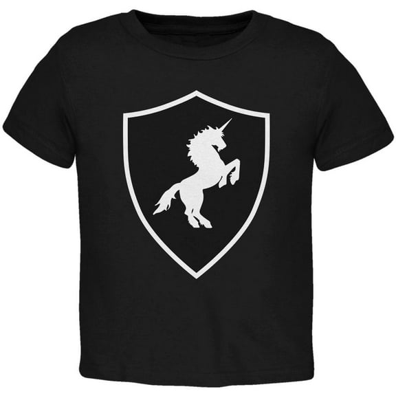 Halloween Knight Shield Costume Unicorn Toddler T Shirt Black 2T