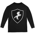 thumbnail image 1 of Halloween Knight Shield Costume Unicorn Youth Long Sleeve T Shirt Black YSM, 1 of 1