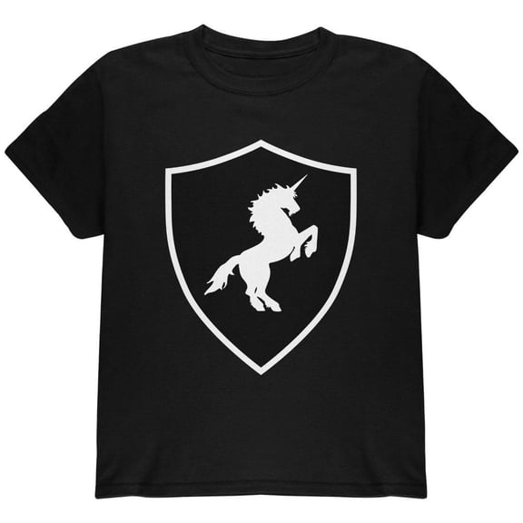 Halloween Knight Shield Costume Unicorn Youth T Shirt Black YXL