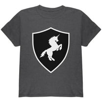Halloween Knight Shield Costume Unicorn Youth T Shirt Dark Heather YLG