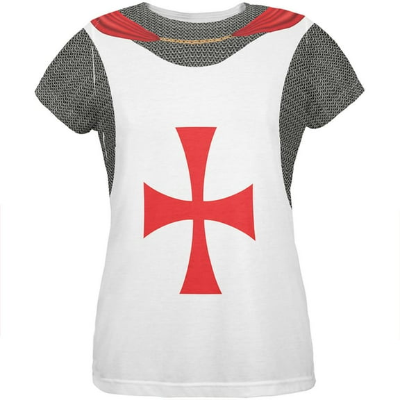 Halloween Knights Templar Armor Costume All Over Womens T Shirt Multi LG