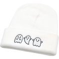 thumbnail image 1 of Halloween Knitted Hat Ghost Embroidered Hat Luminous Warm Cap Holiday Party Headgear for Halloween Decoration Accessories, 1 of 7