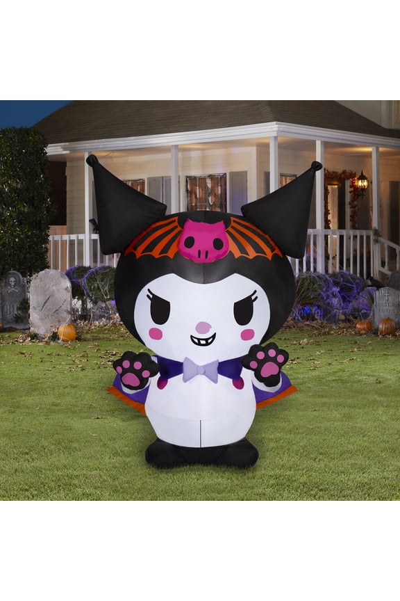 Halloween Kuromi Hello Kitty Airblown Yard Inflatable by Sanrio and Airblown Inflatables, 4.5 ft