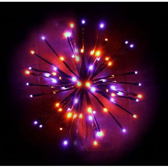 Holidynamics Halloween LED 16" Spritzer, Orange and Purple, 80 Lights