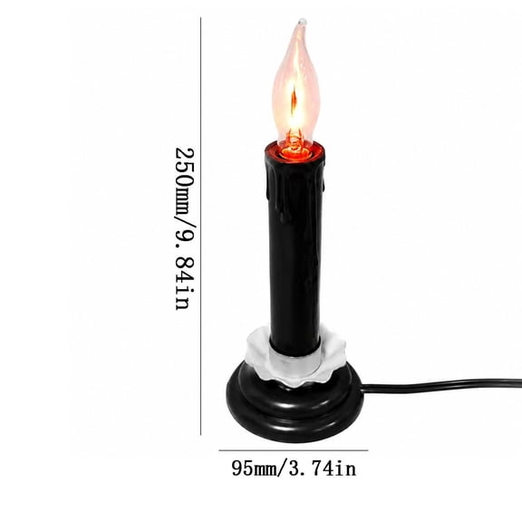 Halloween LED Candle Lamp with Flame Effect for Window Table and Buffet Decor, Warm Light Electric Candle for Halloween Christmas