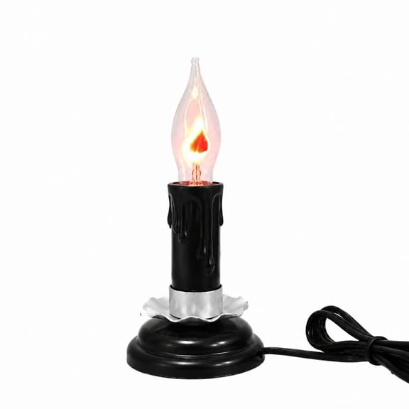 Halloween LED Candle Lamp with Realistic Warm Light Plastic Flame 120V US Plug 1 Pack