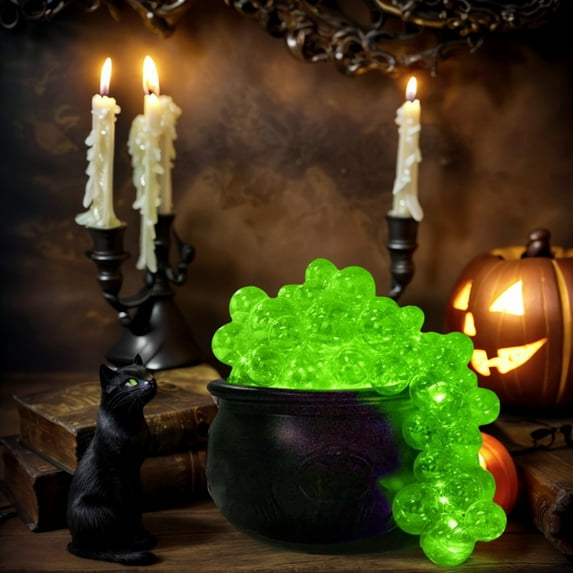 Halloween LED Cauldron Bowl - Color Changing 8 Mode Bubbling Witch Pot with Remote Control for Party Home Deco,Cauldron Bowl