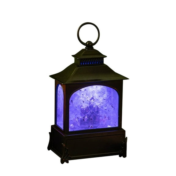 Halloween LED Decorations Ghost Town Scene with Floating Water Lantern Musical Effects - Spooky Indoor/Outdoor Tabletop Decor for Party, Haunted House & Scary Atmosphere(Not Included Battery)